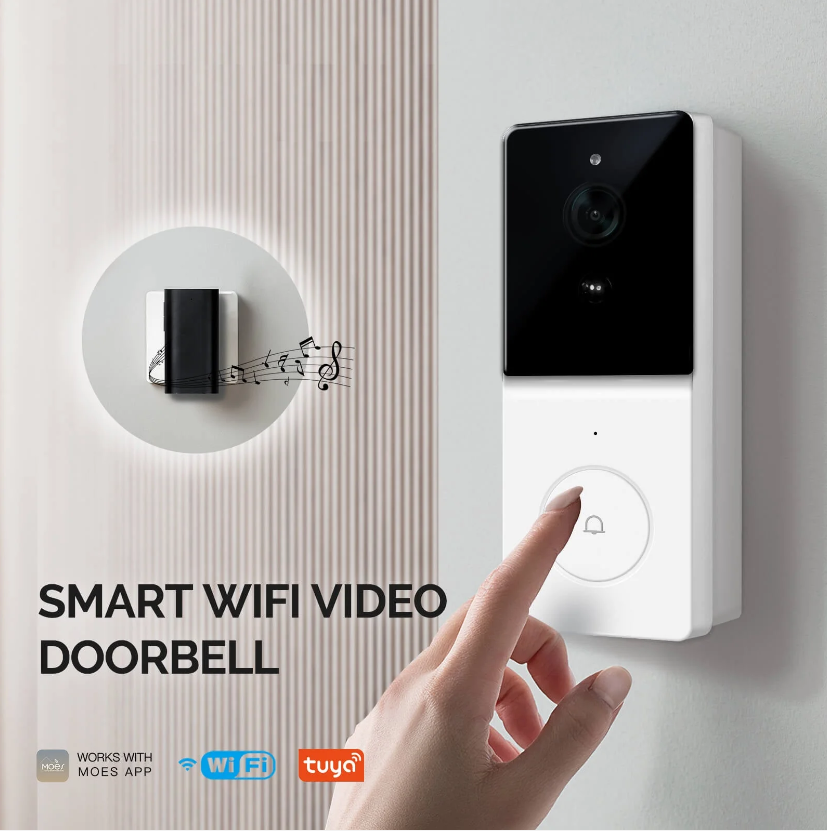 Tuya Smart WiFi Dual Audio Video Interaction Outdoor Wireless Doorbell Camera with Night Vision.